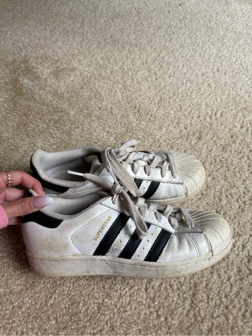adidas Kids White Sneakers with Black Stripes